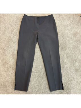 Brunello Cucinelli gray flat front ankle length slim fit dress pants side zip 10